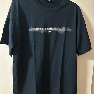 Emporio Armani Black Short Sleeve Tee with Minimalist Design